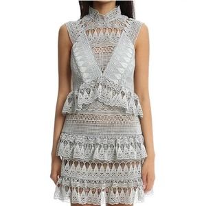 NEW Self‎ Portrait Mint teardrop Guipure Lace Dress Size 6